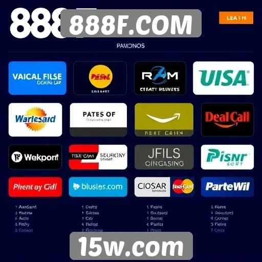 Diversidade de métodos de pagamento no 888F.COM